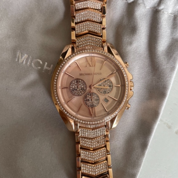 Michael Kors MK 6730 Women’s Chronograph Whitney Rose Gold-Tone Watch - Picture 2 of 16